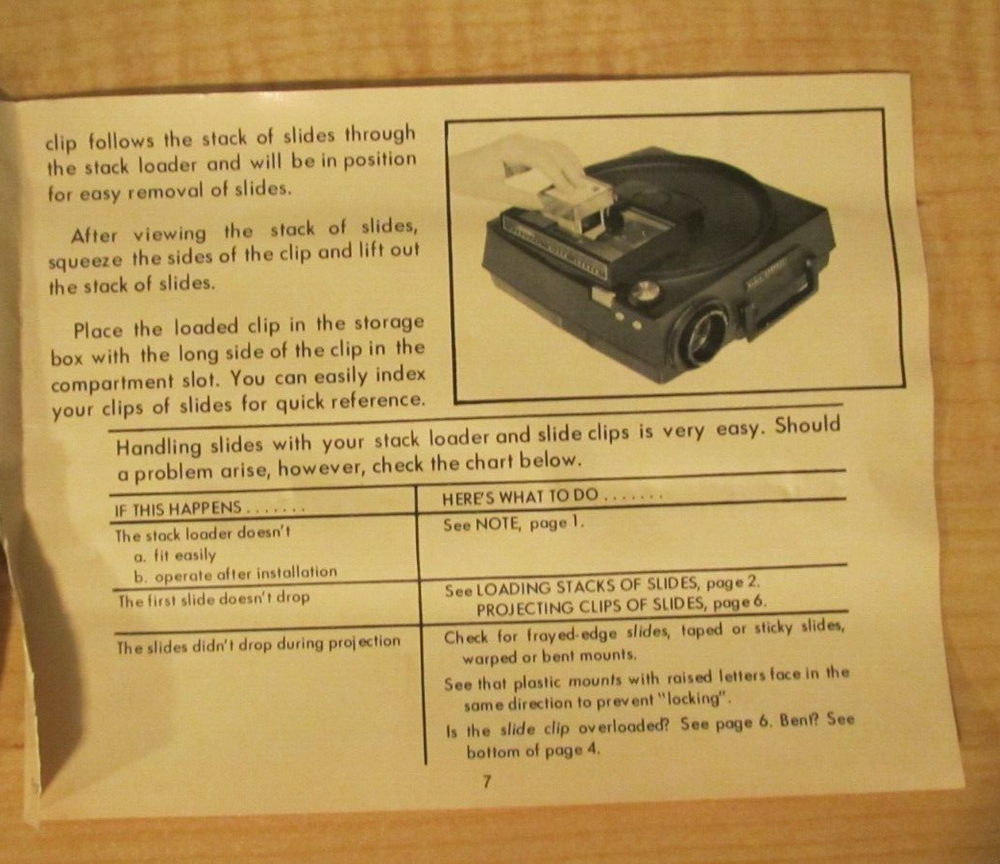 Vintage Kodak Carousel Stack Loader No. B40 Instructions Included Cat 151 4249