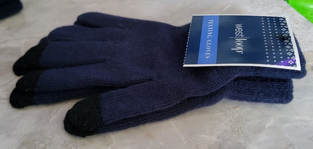 West Loop Blue Texting Gloves One Size Fits Most