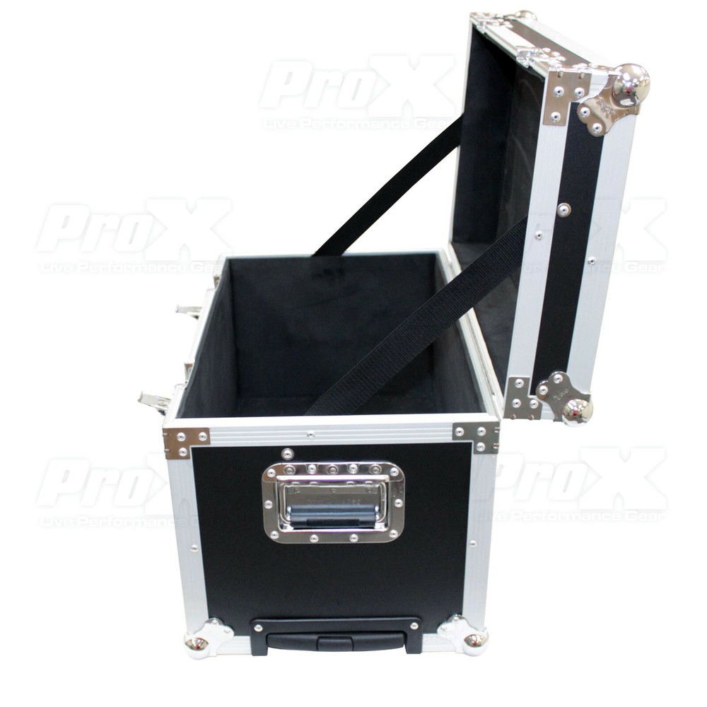 PROX ATA Utility DJ Small Trunk Road Case Rubber Lined w/ Pull Handle & Wheels