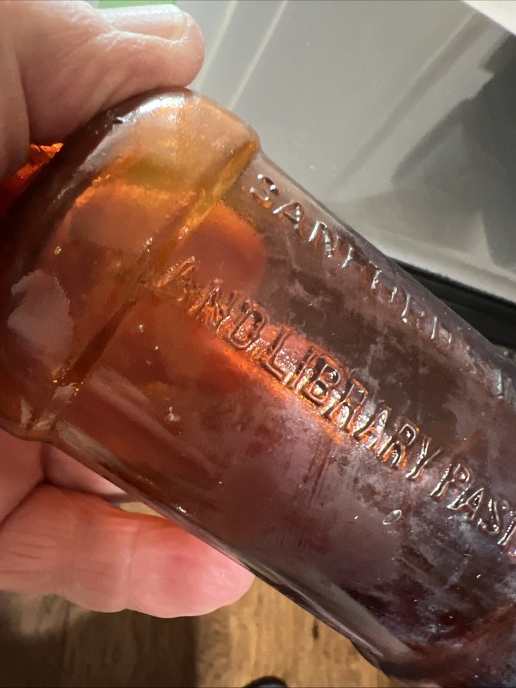 SANFORD'S INKS & LIBRARY PASTE #3 Corked 6" TALL BOTTLE AMBER