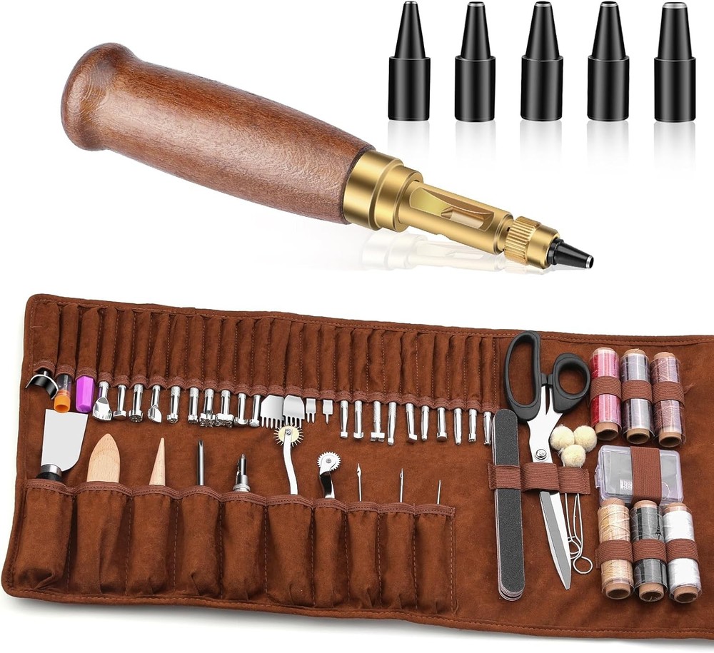 Leather Craft Tools Working Kit with Custom Storage Bag...