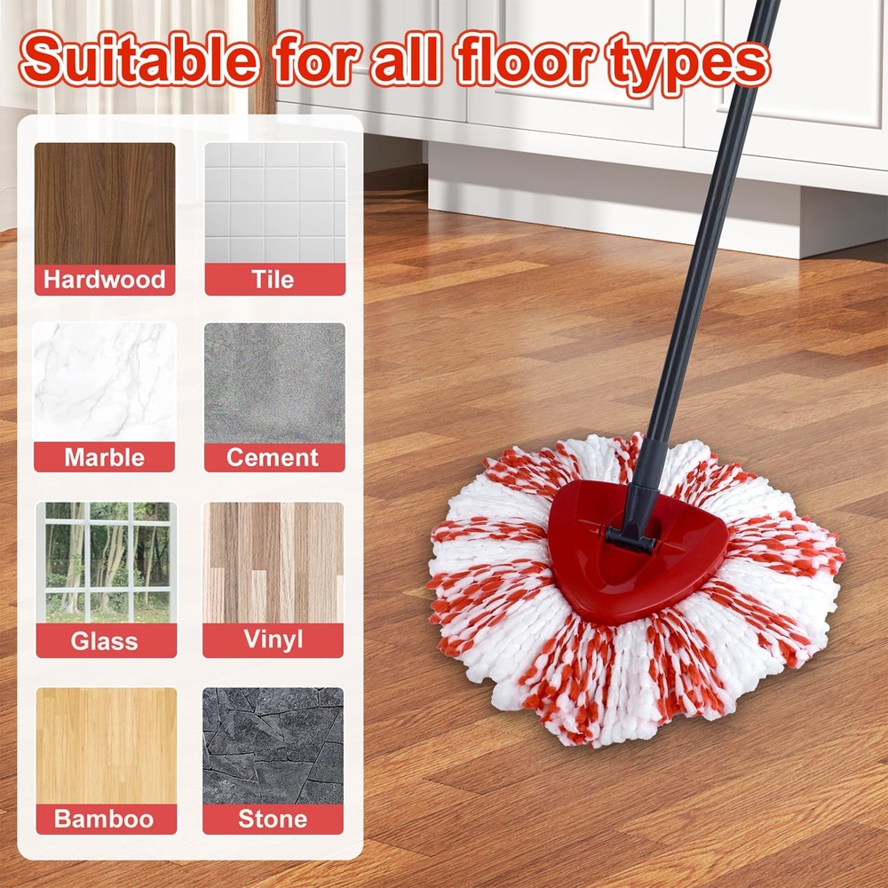 3 Pack Upgraded Deep Clean Refill Compatible with O Ceda EasyWring Spin Mop & Bu