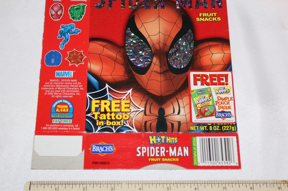 2002 Spider-man Brachs Fruit Snacks Empty Advertising Display Box Candy Marvel