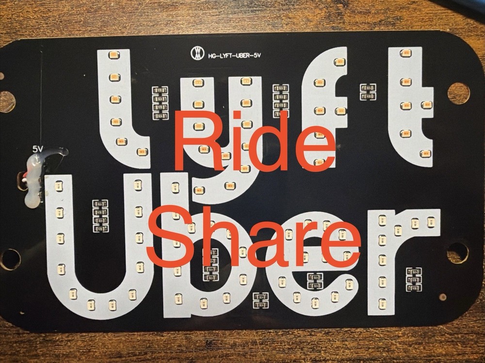 Car Windshield Rideshare LED Display Multi Function Sign USB Powered