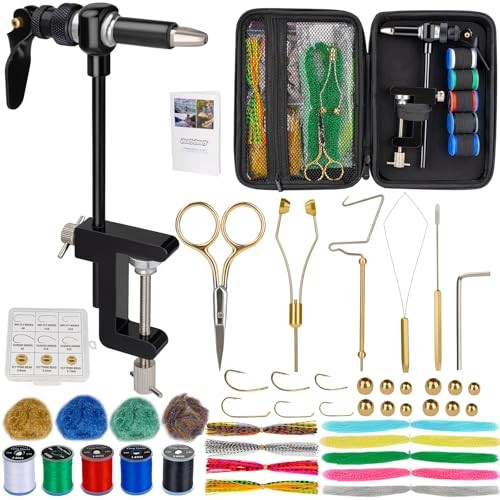 Fly Tying Vise & Tools Kit, Complete Set with Bag Include 88PCS Fly Tying Kit