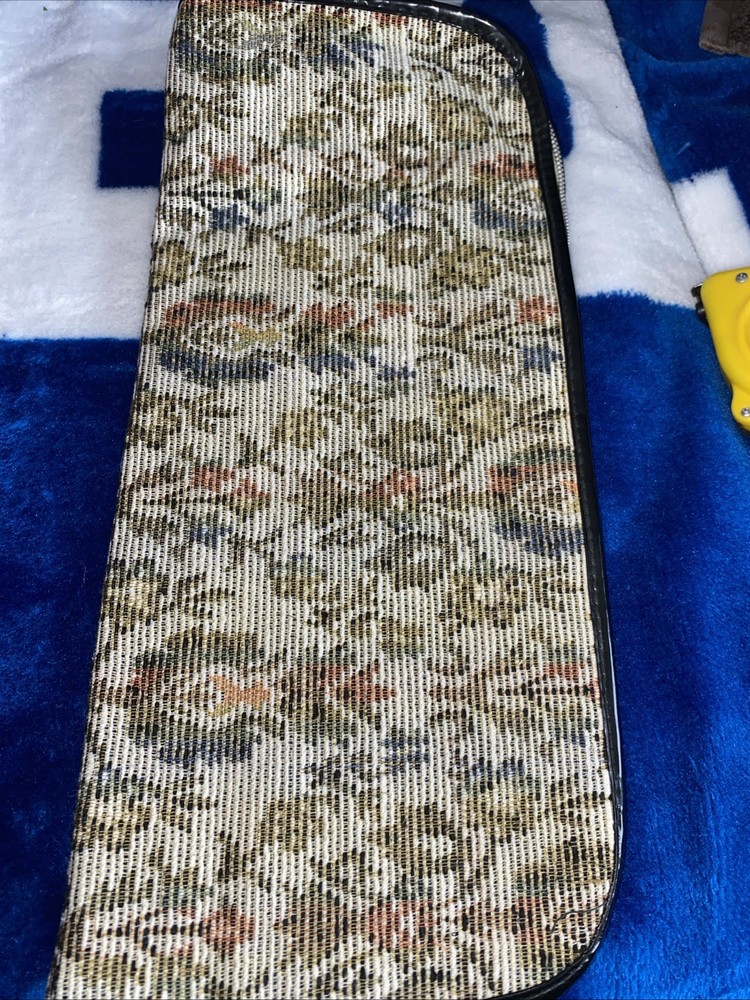 vintage knitting needle case with a tapestry pattern