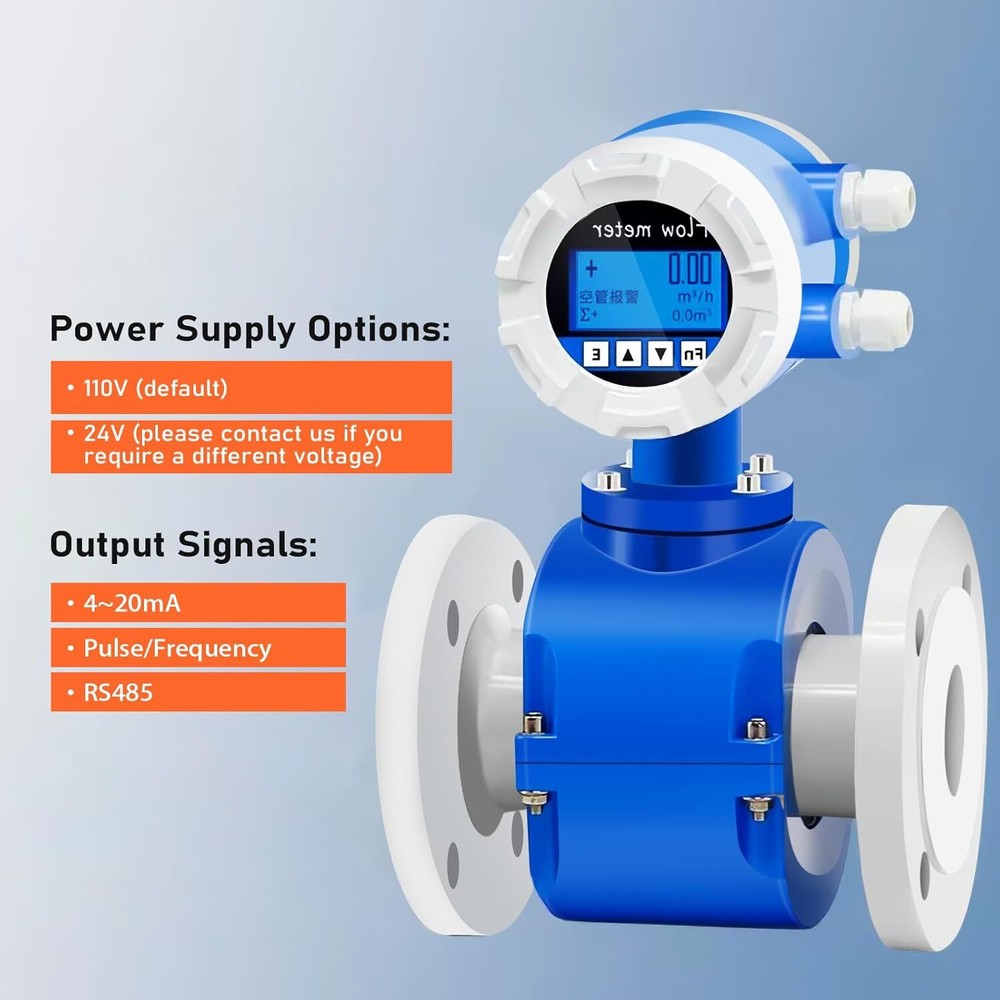 Lab Magnetic Flow Meter Water Flow Meter Electromagnetic 24V PTFE RS485 Output
