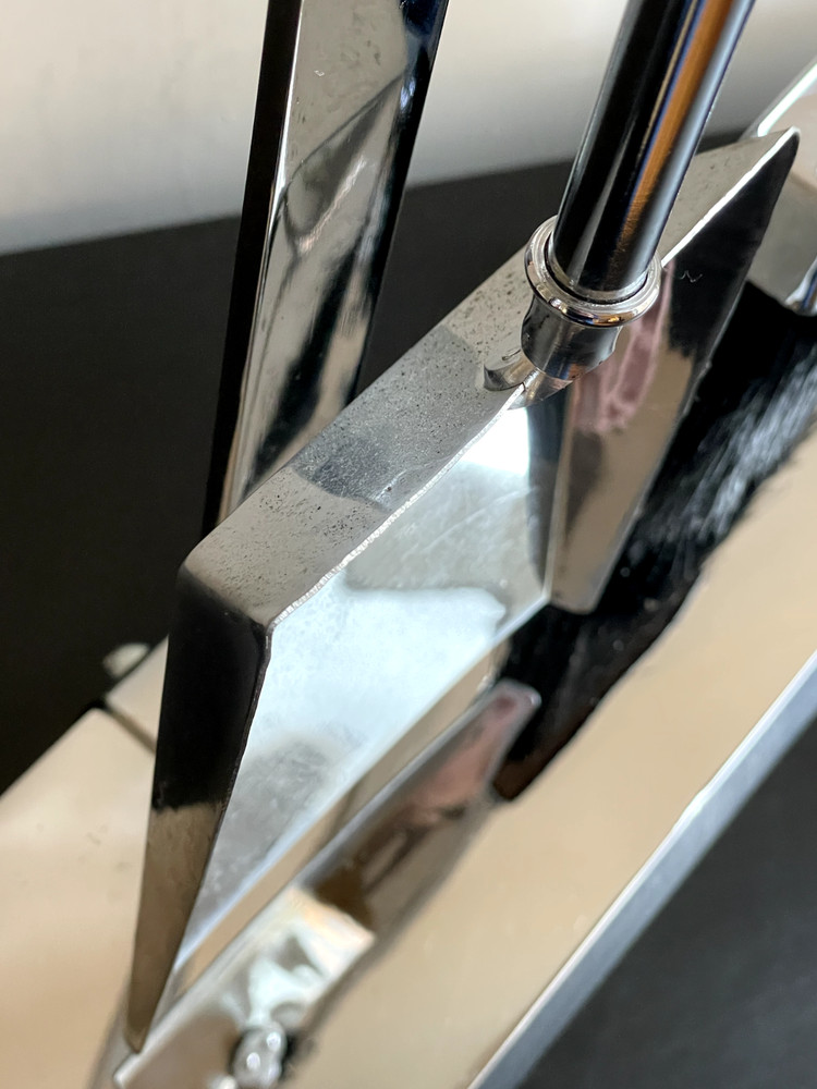 Alessandro Albrizzi FIREPLACE SET TOOLS Lucite Chrome Space Age Modern Chic