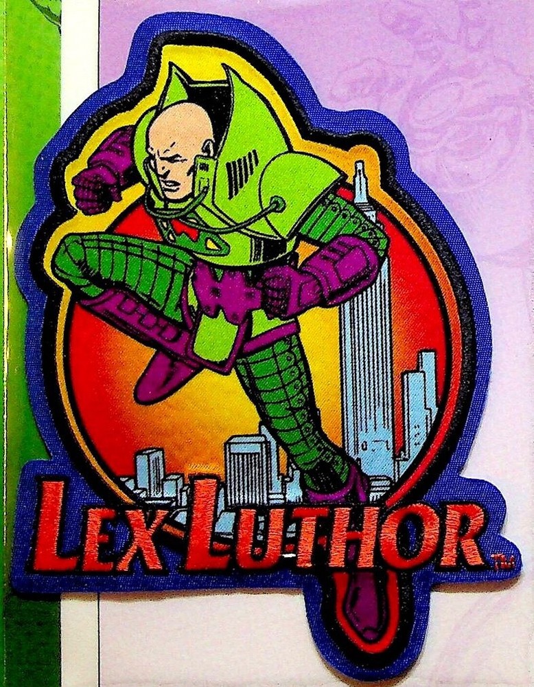 LEX LUTHOR PATCH on INFO CARD ~ Willabee & Ward ~ DC COMICS PATCH COLLECTION
