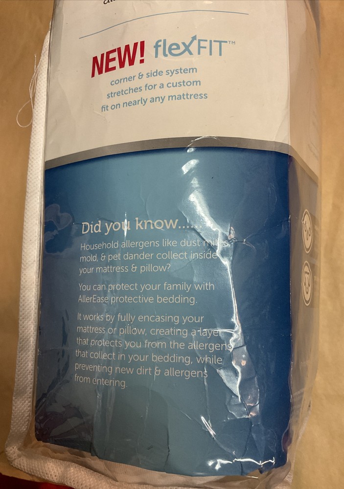 AllerEase Waterproof Allergy Protection Zippered Mattress Protector Queen Size