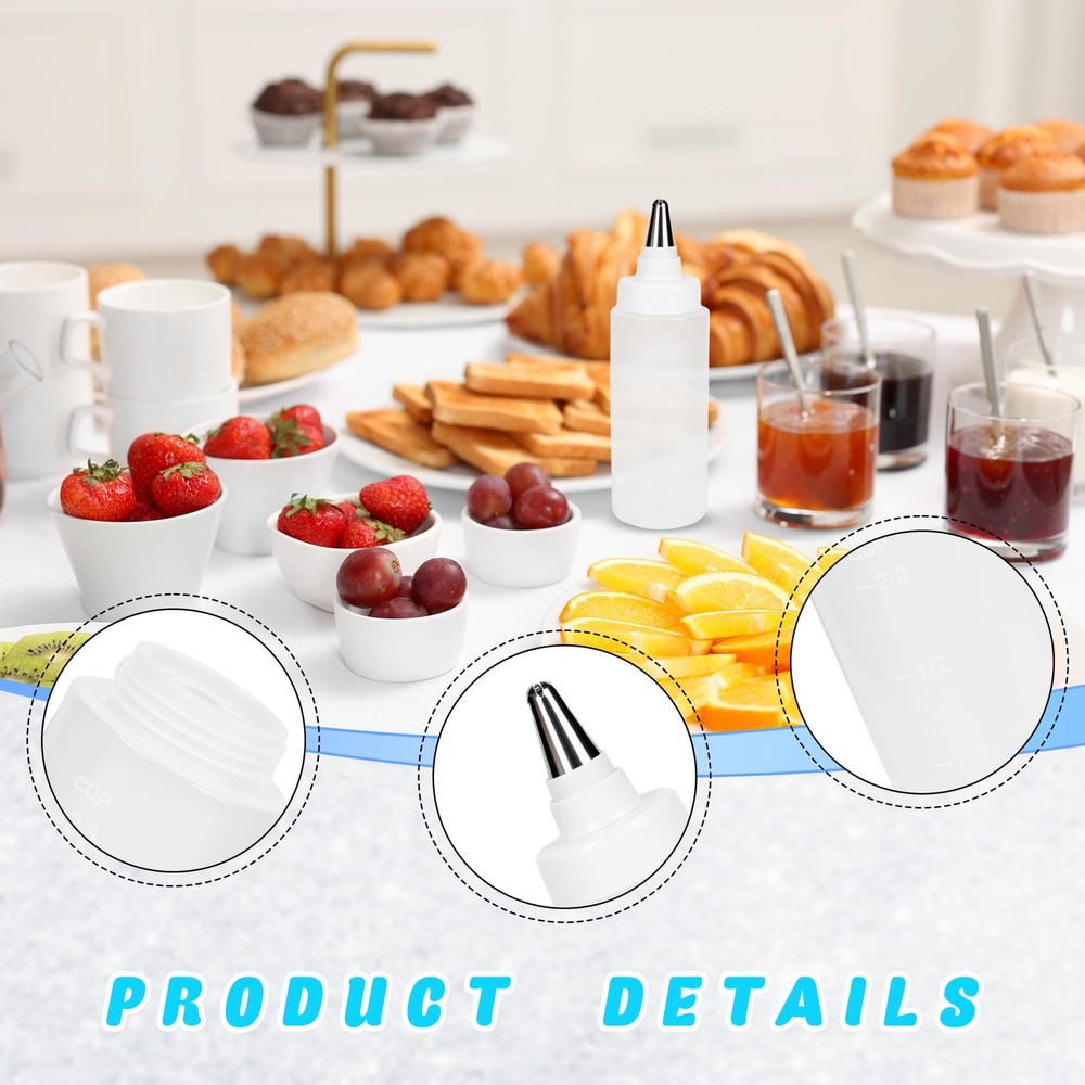 16 Pcs 6 oPlastic Squeeze Bottles Squeezing Applicator Writer Bottle