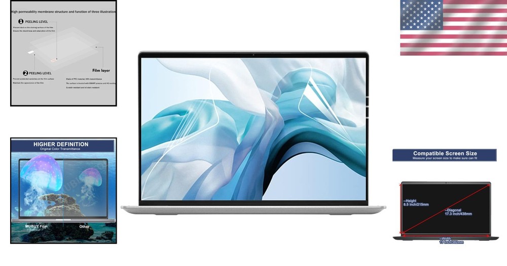 Scratch Resistant Laptop Shield: 17.3