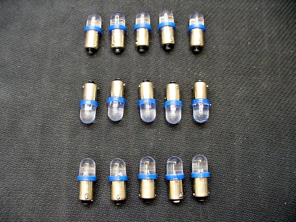 15 COOL Blue LED Domes Instrument Panel Dashboard Lights Bulbs BA9S 1815 Chevy