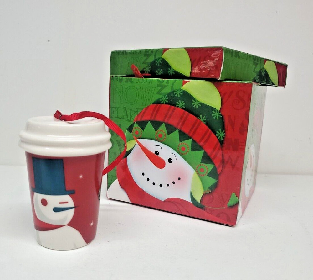Starbucks 2012 Christmas ornament - winking snowman cup