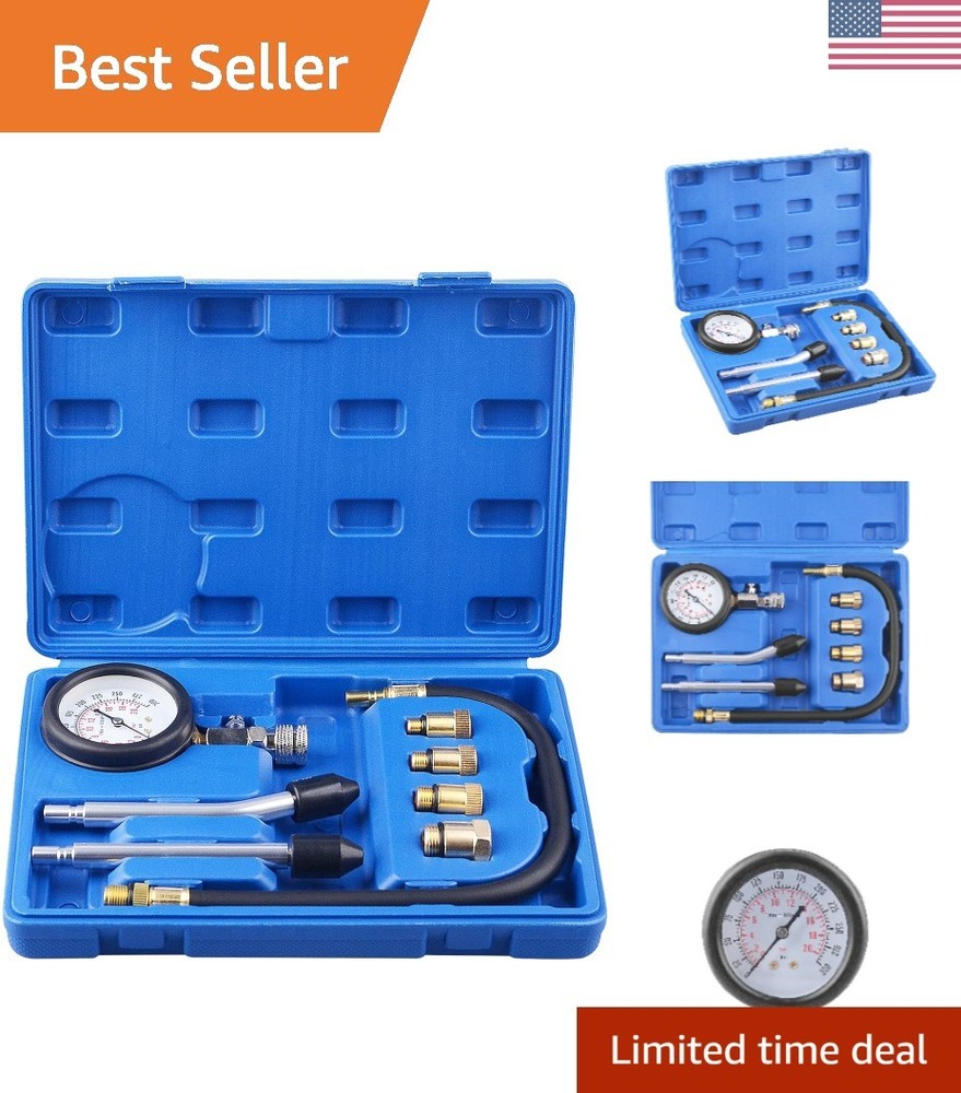 Professional Petrol Engine Compression Tester Kit - Durable Alloy Steel Design