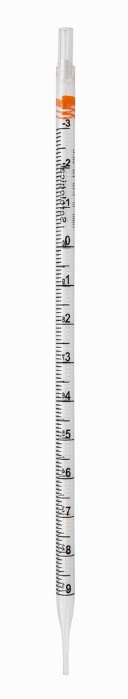 Pipette Serological, 10ml Capacity by 0.1ml, Plastic, Sterile, Color Coded