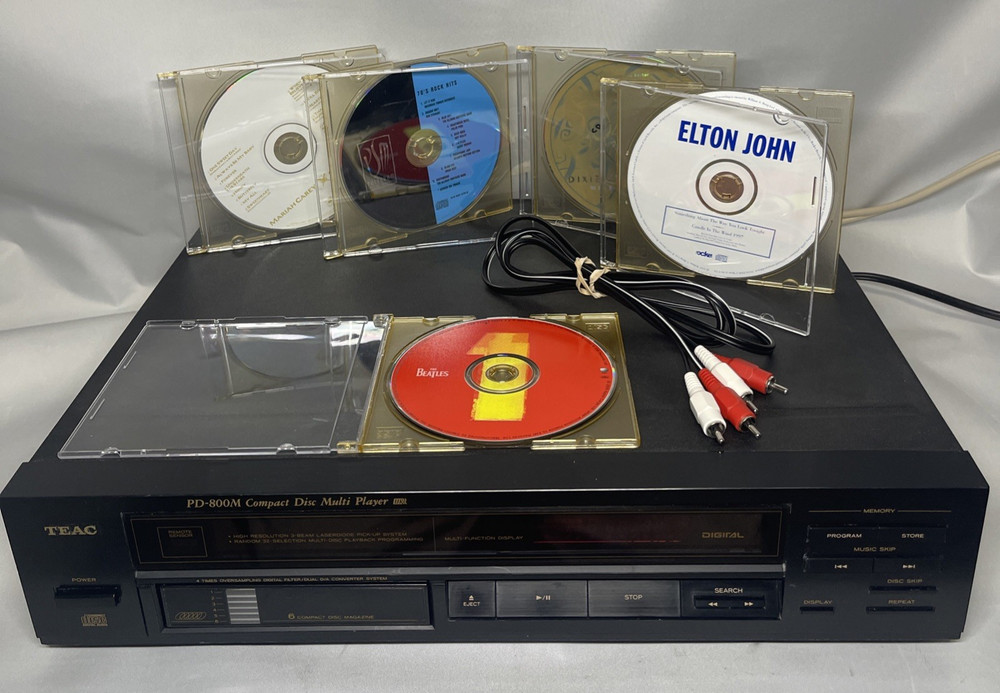 TESTED TEAC PD-800M CD Multi Player 6 Disc 3 Beam Laserdiode + Magazine BUNDLE