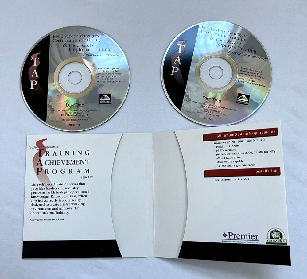 Food Safety Certification Training Achievement Program Premier 2 CDS