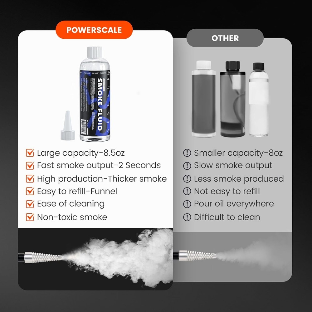 PowerScale Smoke Machine Liquid - 8.5oz(250ml) - Fluid Refill Solution...