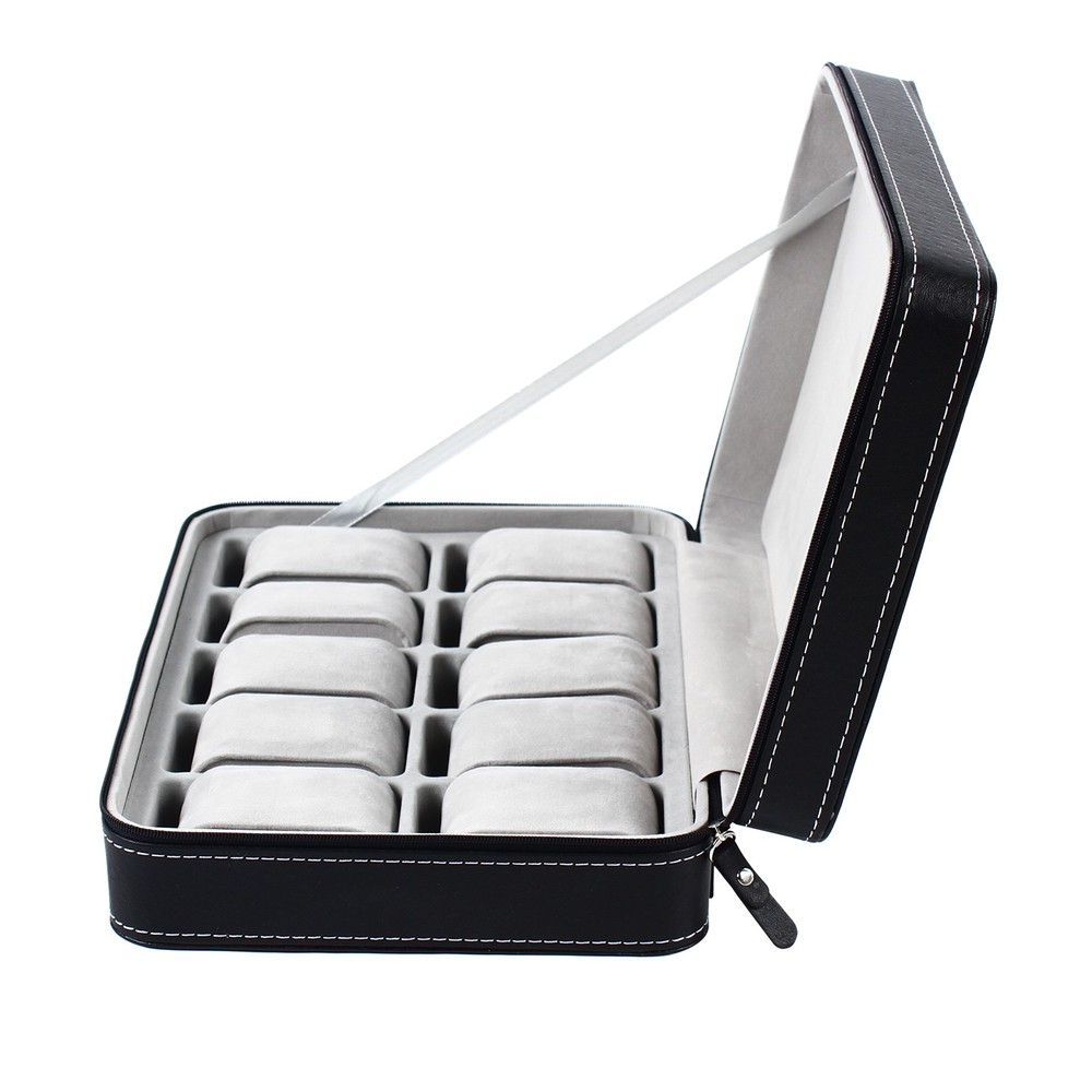 New Multiple Sizes Watch Display Case Storage Box Case | Leather Rounded Corner