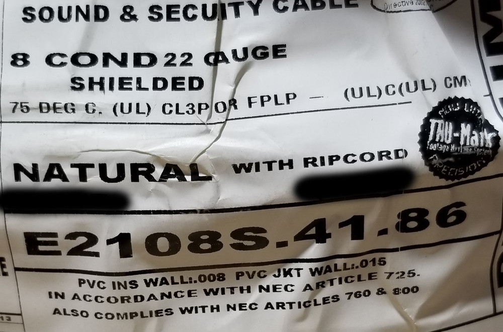 Carol E2108S 22/8C Shielded Control/Communications Cable Plenum White /100ft