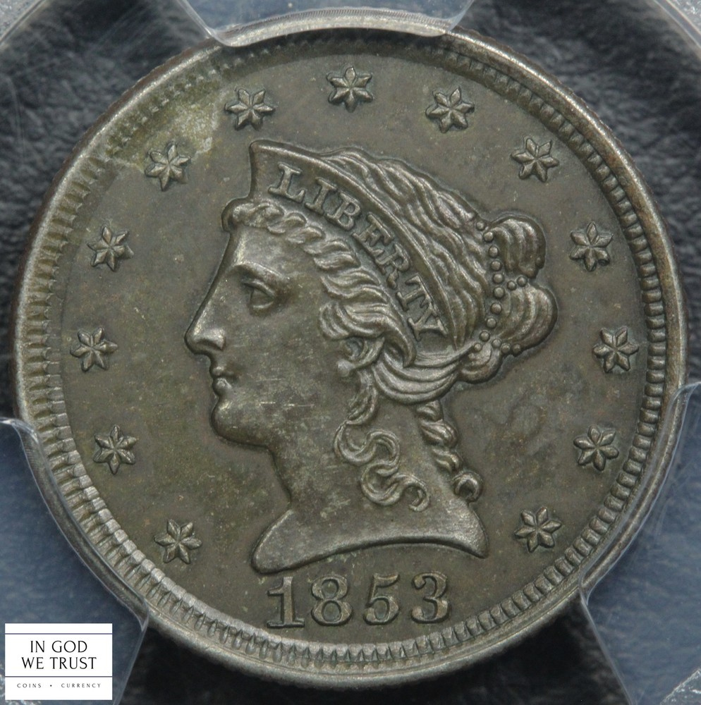 1853 Judd-150 Proof Pattern German Silver Experimental Small Cent 1C PCGS PR 61