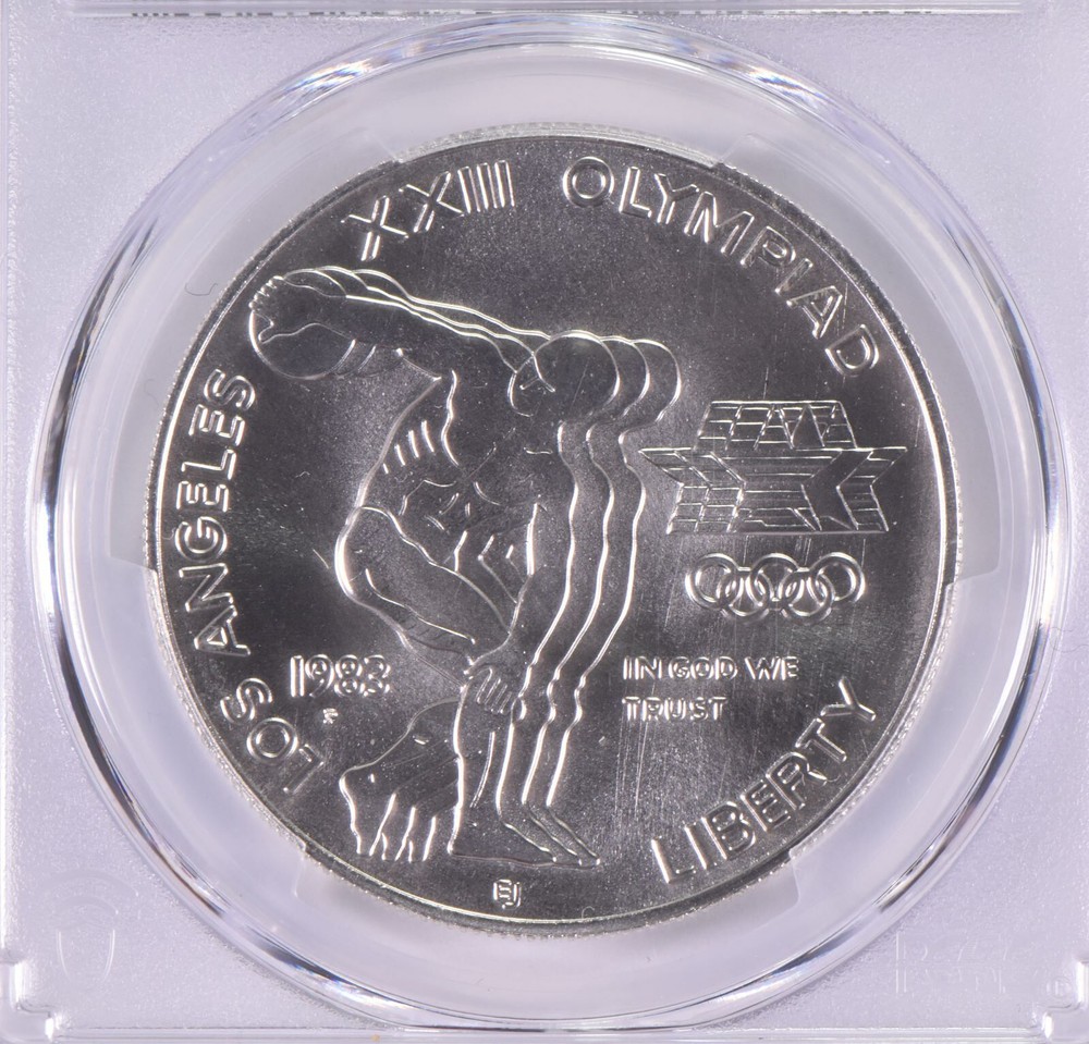 MS70 1983-P Olympic Disk Commemorative Silver Dollar PCGS
