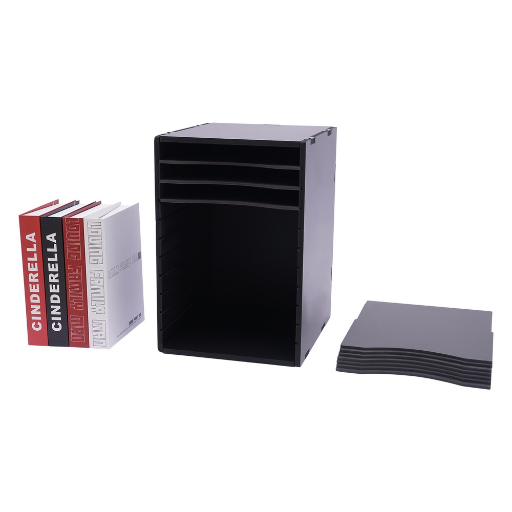 11Compartment Vertical Desktop Sorter File Storage Rack Desktop Organizer Holder