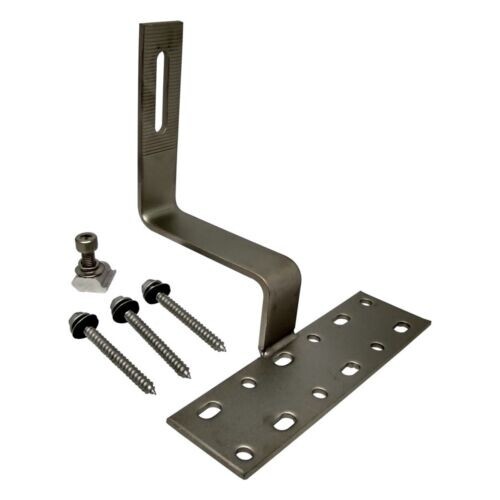 Eight Tile Hooks - Tile Roof Solar Mount Brackets - for Four Solar Panels