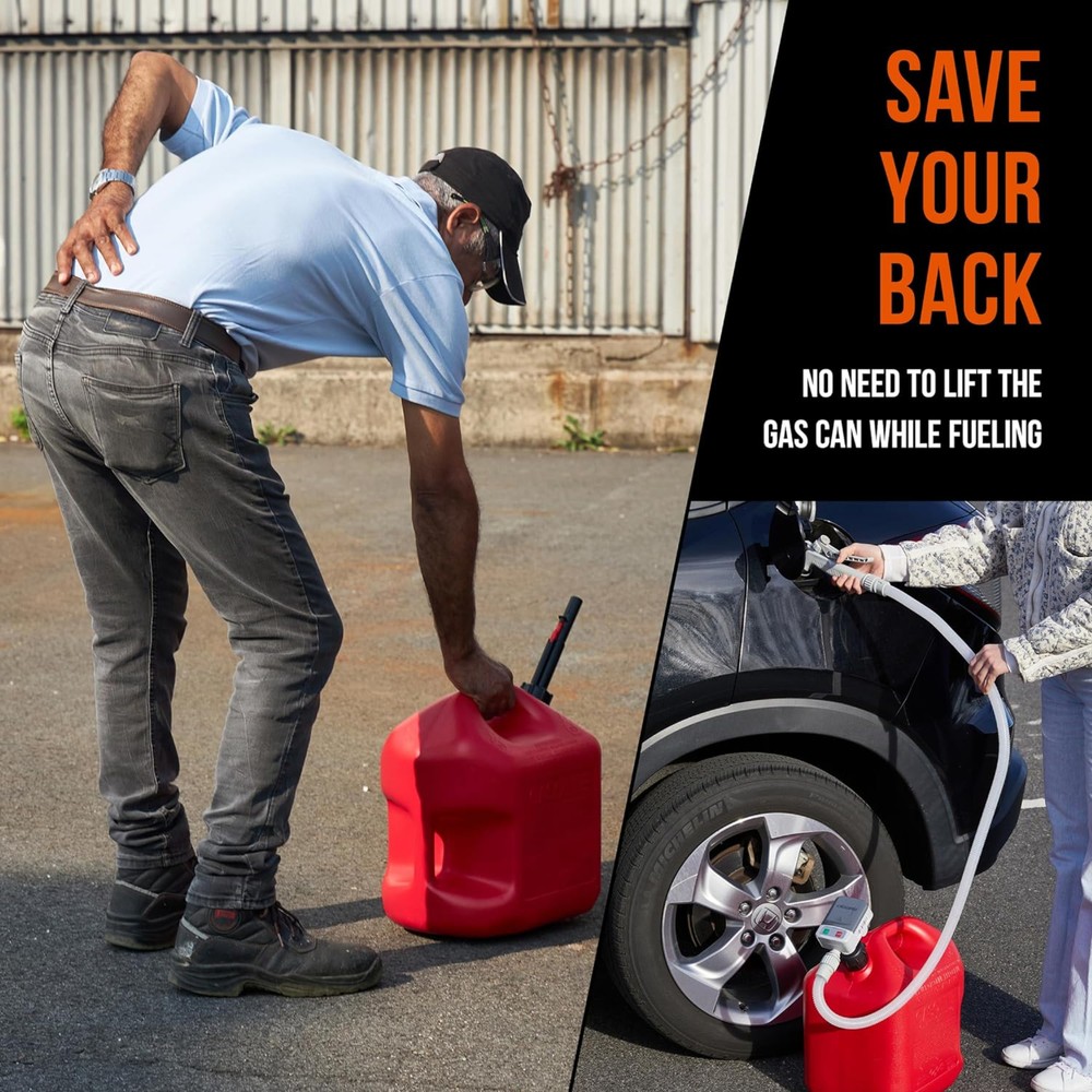 Deway Automatic Fuel Transfer Pump with Nozzle for Quick Flow Control & Stop