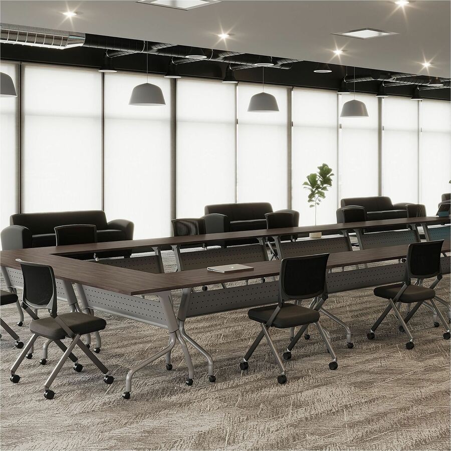 Lorell LLR60729 Training Table 48"x23.5" Espresso/Silver