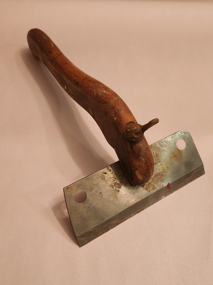 antique scraper weaving tool wood handle