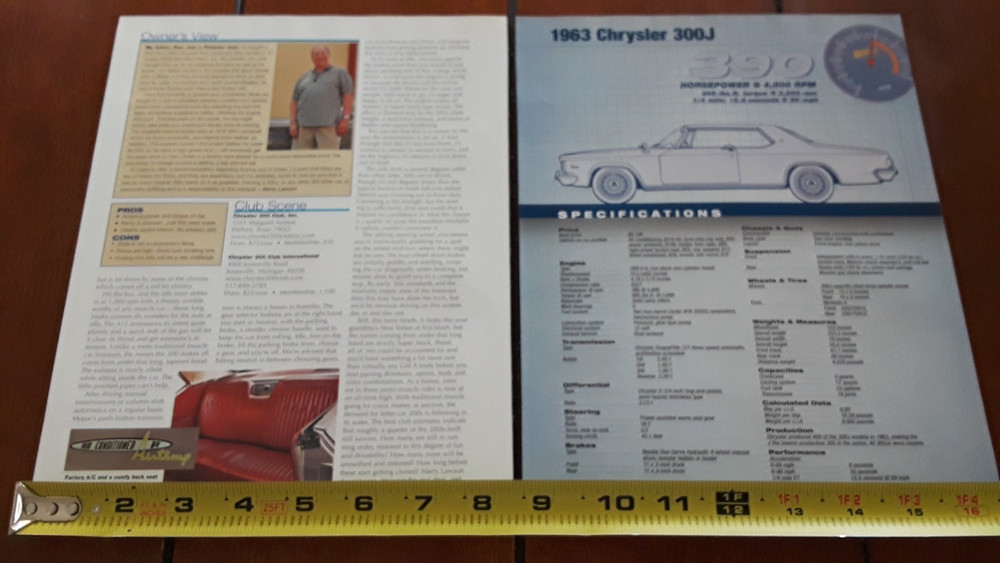 1963 CHRYSLER 300J ORIGINAL 2007 ARTICLE