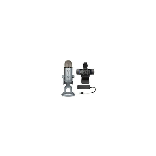 Logitech Blue Yeti USB Microphone Bundle with C920S Pro HD Webcam and USB Hub