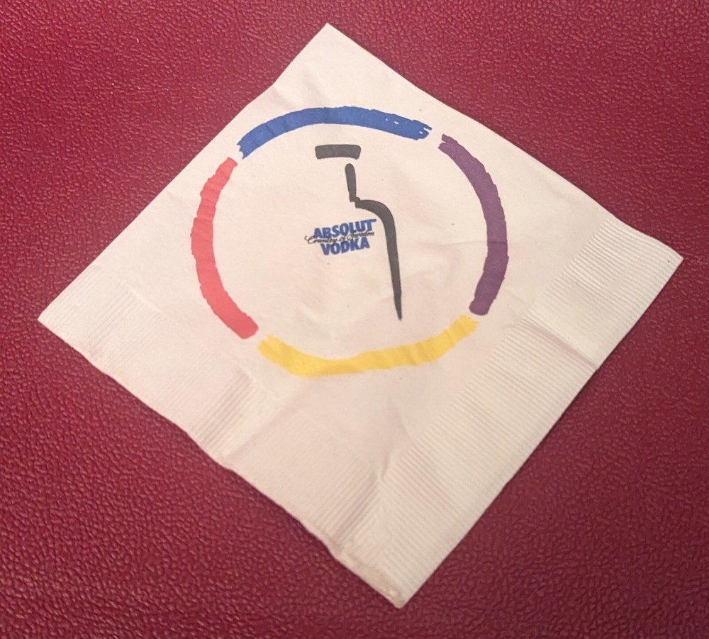 Absolut Vodka Beverage Napkin