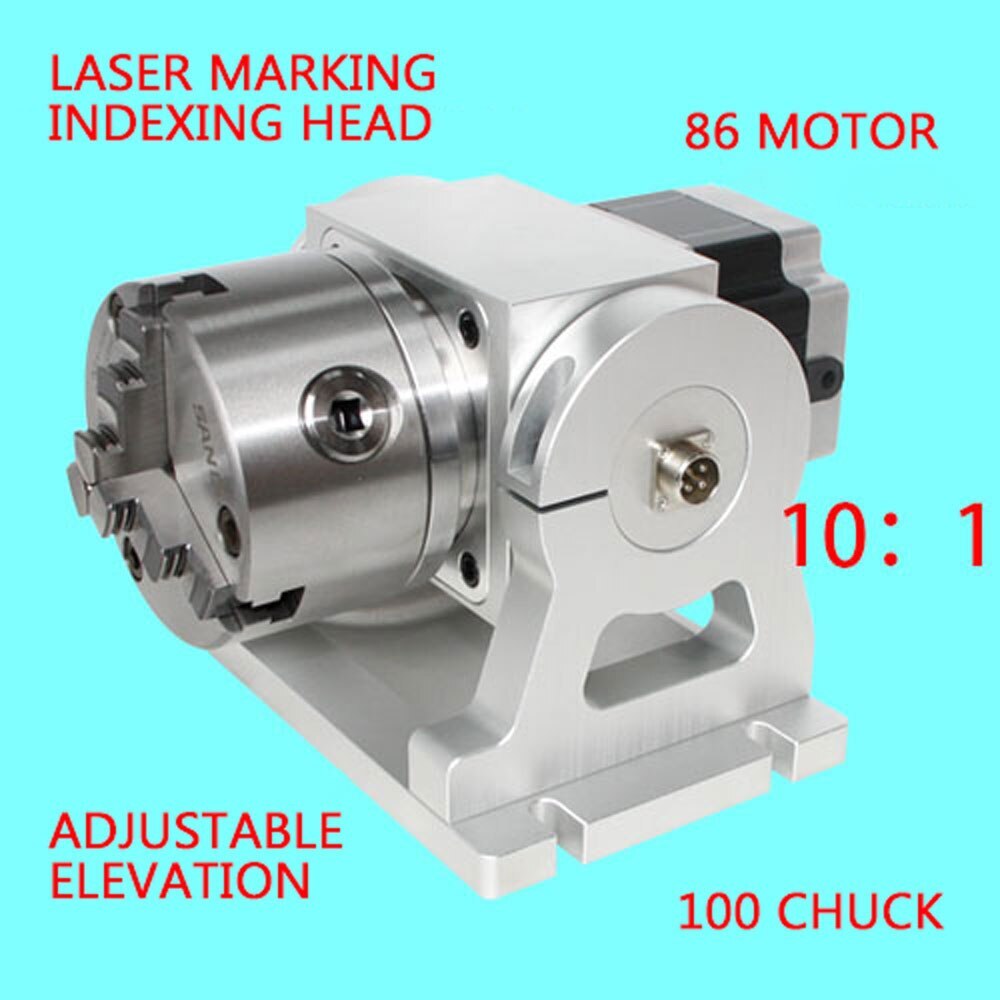 CNC Indexing Head Laser Marking Machine A Axis Fourth Axis Adjustable Elevation
