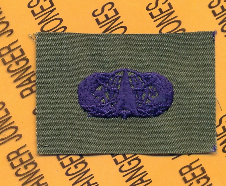 USAF Air Force Space Operations Qualification OD Green & Blue badge patch
