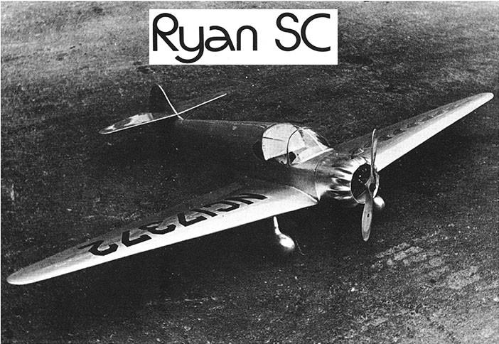 Model Airplane Plans (FF): Ryan SC 40" Scale for 1/2A Engine