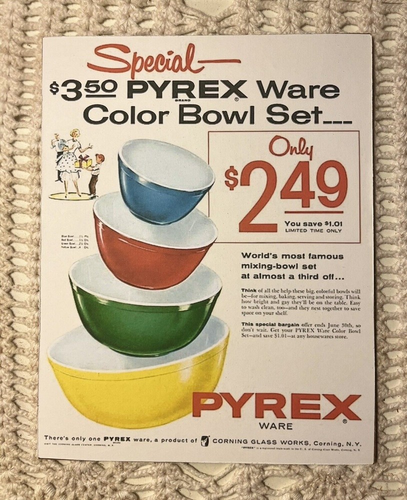 Pyrex Ware, Retro Advertisement, Kitschy Handcrafted Plaque / Sign #2