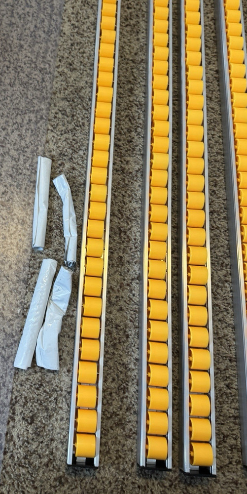 4 NEW Vestil Flo-4-Rlr Flow Roller Gravity Rack 48”