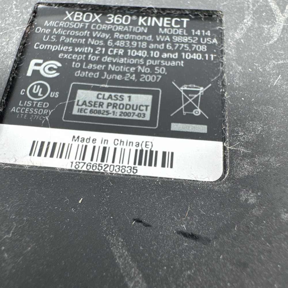 Microsoft Xbox 360 Kinect Sensor Model 1414 Black
