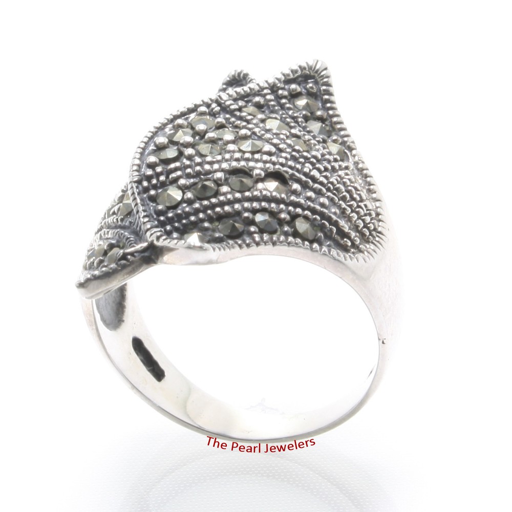 Sterling Silver Wrapped in Love Marcasite Ring