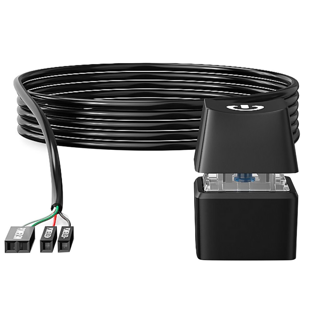 LED Computer Desktop Switch PC Motherboard External Power On/Off Button Cable m