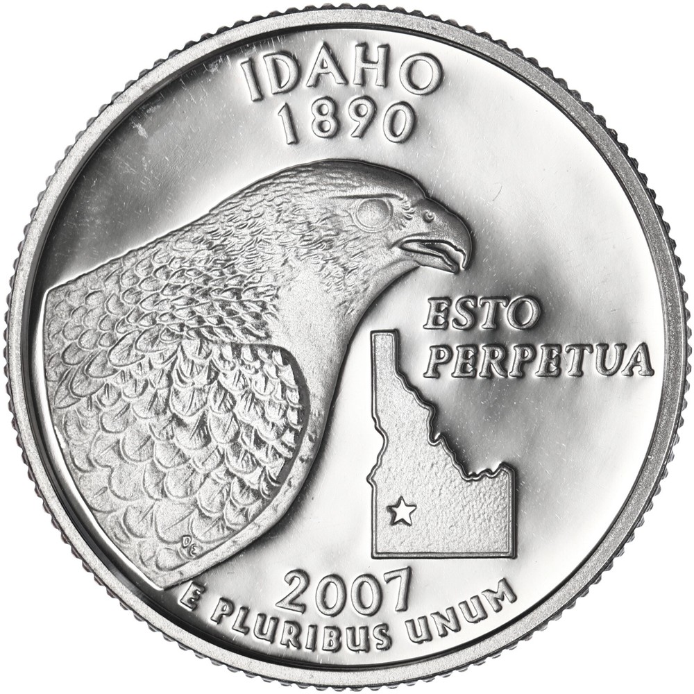 2007 S State Quarter Idaho Gem DCam Proof CN-Clad