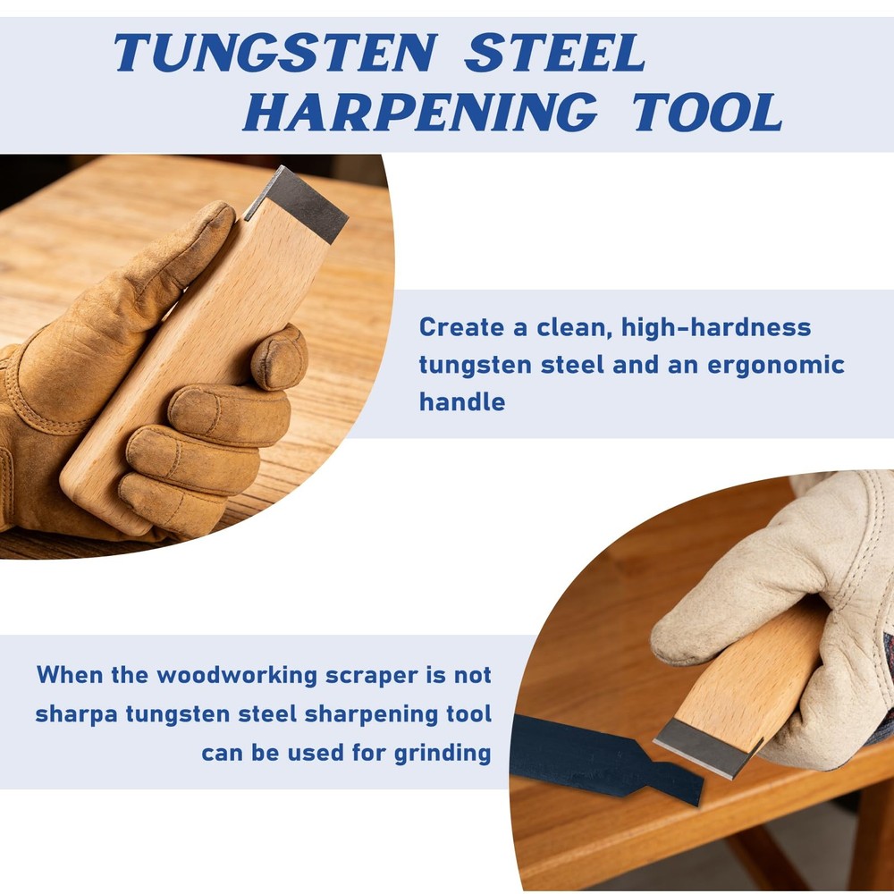 15PCS Cabinet Scraper Card & Burnisher Tool Set