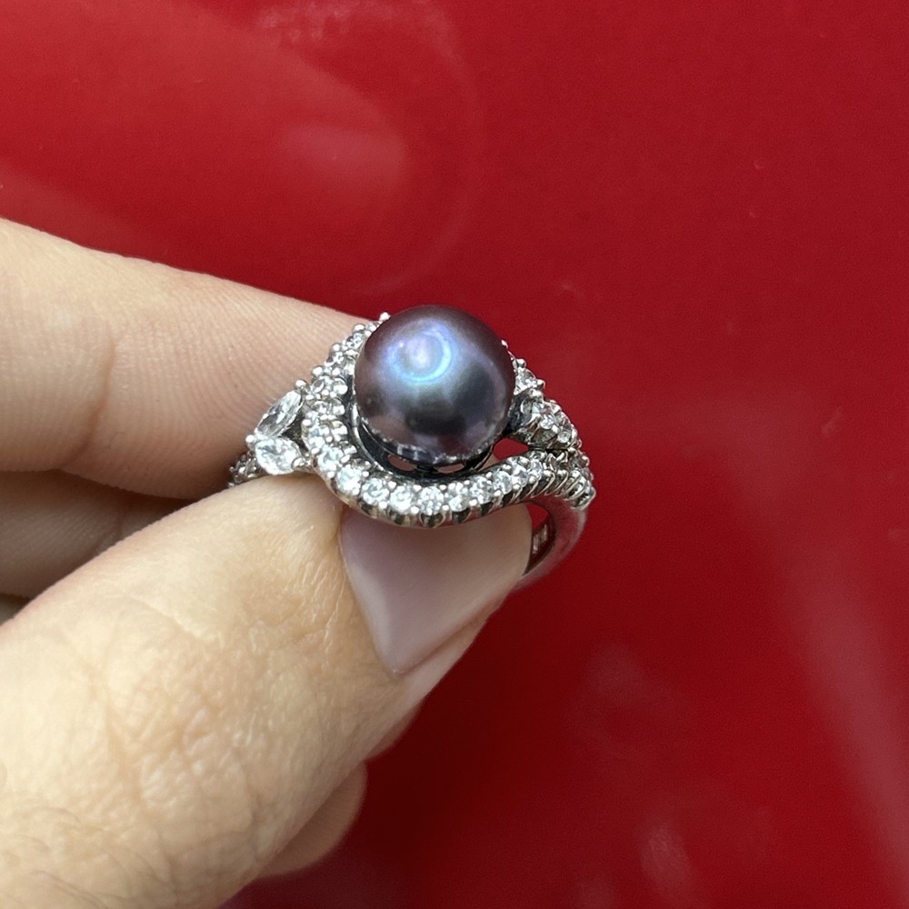Vintage .925 Solid Sterling Silver Pearl Ring