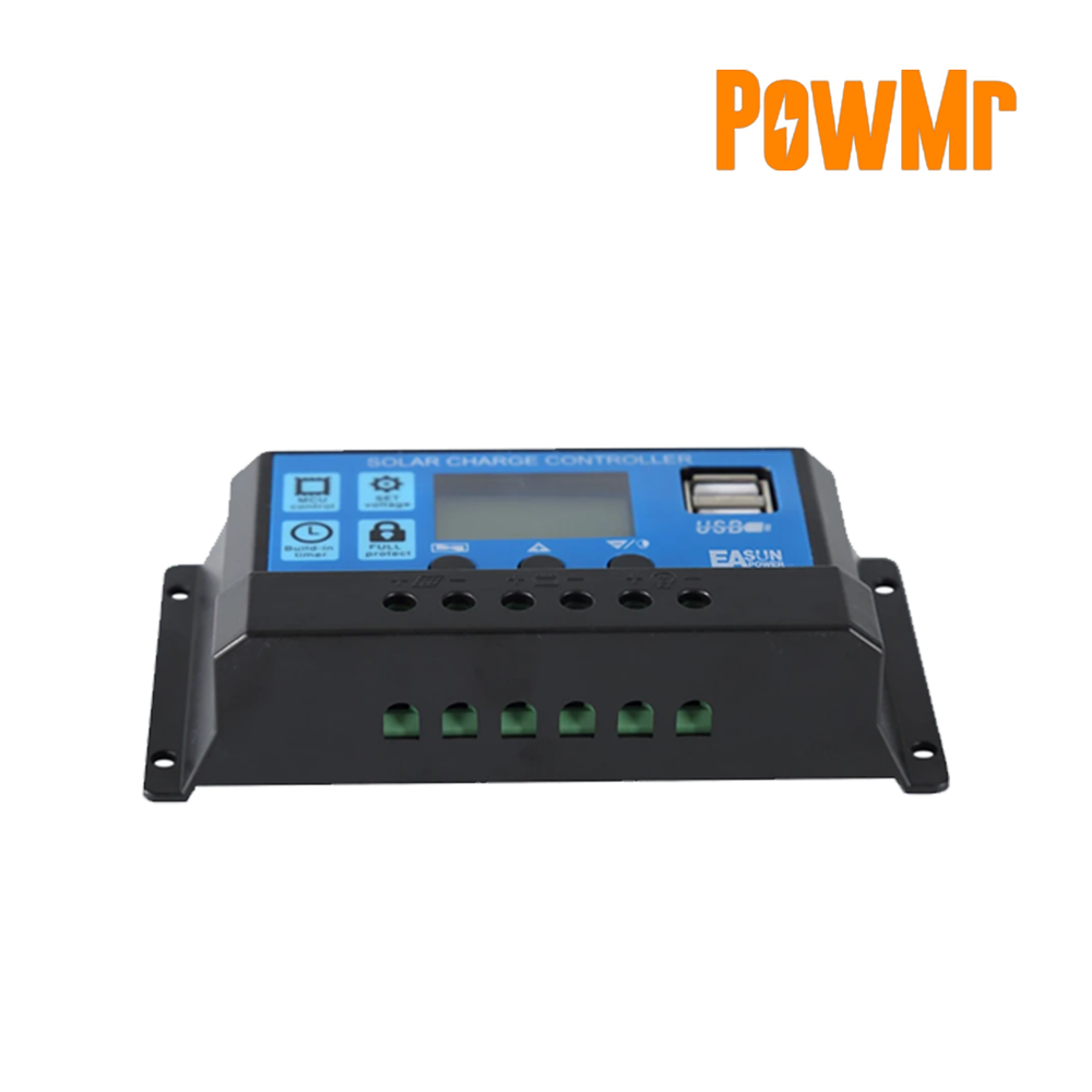 30A Solar Panel Battery Charge Controller 12V/24V LCD Regulator Auto Dual USB US