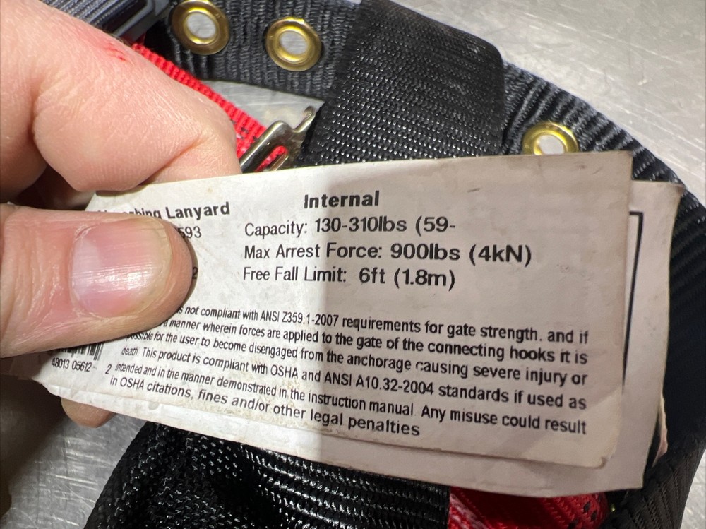 Falltech DS72593 Safety Harness Used Surplus