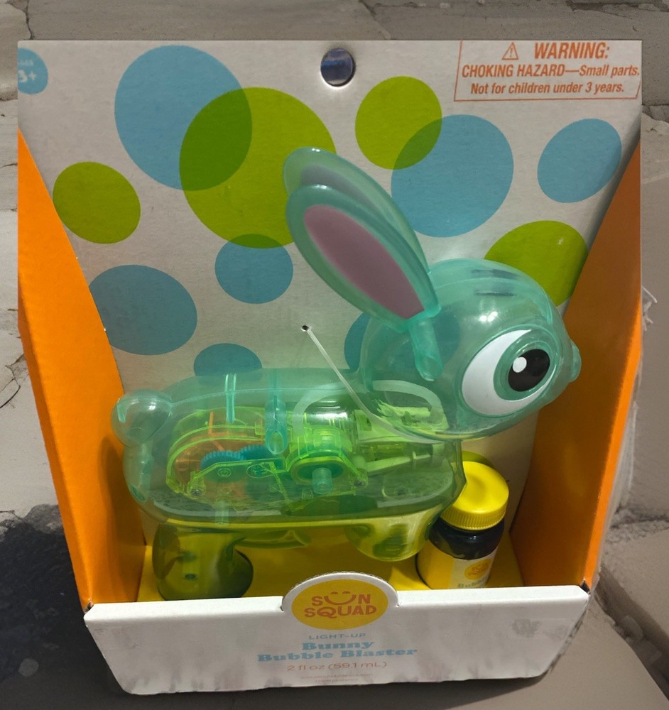 Light Up, Bunny Bubble Blaster By Sun Squad. Bubble Solution Included. ￼