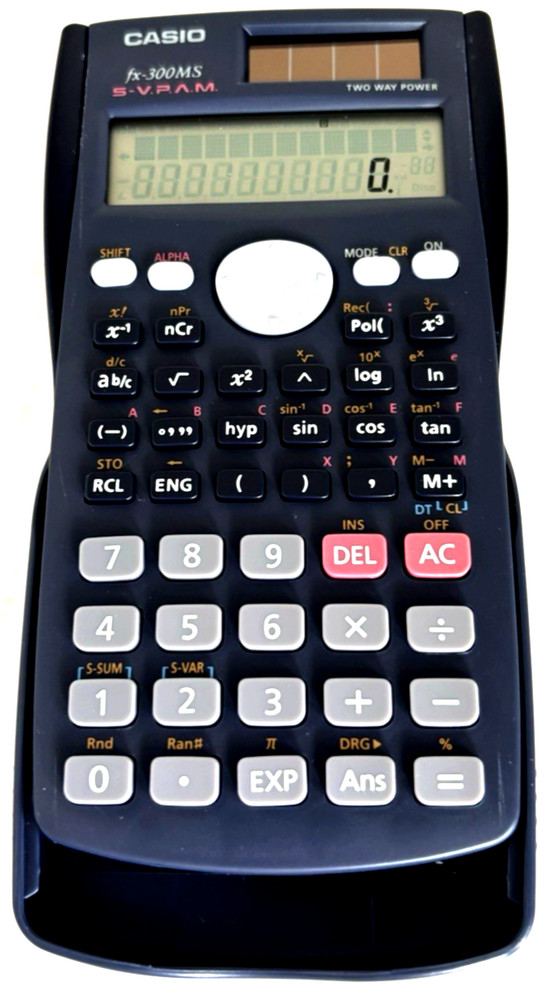 Casio Fx-300MS Plus Solar Powered Scientific Calculator With Case & Directions